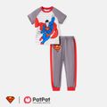 Justice League 2pcs Toddler Boy Striped Raglan Sleeve Tee and Pants Set Grey image 1