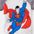 Justice League 2pcs Toddler Boy Striped Raglan Sleeve Tee and Pants Set Grey image 4