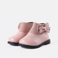 Toddler / Kid Polka Dots Bow Decor Back Zip Sock Boots Light Pink image 1