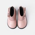 Toddler / Kid Polka Dots Bow Decor Back Zip Sock Boots Light Pink image 3