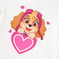 PAW Patrol Toddler Girl 2pcs Mother's Day Heart Print Short-sleeve Cotton Tee and Shorts Set White image 4