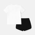 PAW Patrol 2pcs Toddler Girl Heart Print Short-sleeve Cotton Tee and Shorts Set White image 3