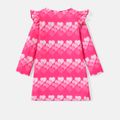 L.O.L. SURPRISE! Toddler Girl Valentine's Day Heart Print Ruffled Long-sleeve Dress Pink image 5