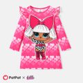 L.O.L. SURPRISE! Toddler Girl Valentine's Day Heart Print Ruffled Long-sleeve Dress Pink image 1