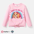 PAW Patrol Toddler Girl Mother's Day Letter Print Tie Knot Long-sleeve Tee Pink image 1