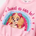 PAW Patrol Toddler Girl Mother's Day Letter Print Tie Knot Long-sleeve Tee Pink image 2