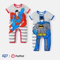 Justice League Baby Boy Graphic Print Striped Short-sleeve Jumpsuit Red image 2