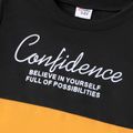 2pcs Kid Boy Letter Print Colorblock Short-sleeve Tee and Elasticized Pants Set Ginger image 4