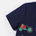 Toddler Boy Vehicle Print Short-sleeve Cotton Tee Deep Blue image 4