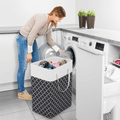 Laundry Baskets with Long Handles Collapsible Waterproof Clothes Hamper Tall Laundry Bin for Toys Clothes Organizer Black image 3