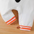 2pcs Baby Boy/Girl 95% Cotton Fox Print Striped Long-sleeve Spliced Jumpsuit with Hat Set Orange image 5