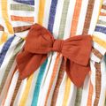 Toddler Girl Stripe Bowknot Design Ruffled Sleeveless Dress COLOREDSTRIPES image 3