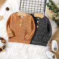 Baby Boy/Girl Long-sleeve Heathered Pullover Brown image 1