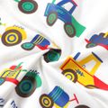 2pcs Toddler Boy Vehicle Print Short-sleeve Cotton Tee and Denim Shorts Set White image 5