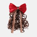 Wave Ponytail Synthetic Hair Extension with Bow Clip for Girls Red image 1