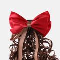 Wave Ponytail Synthetic Hair Extension with Bow Clip for Girls Red image 3