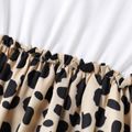 Kid Girl Leopard Print Splice Short-sleeve Dress White image 4