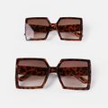 Leopard Frame Tinted Lens Fashion Glasses for Mom and Me (Random Glasses Case Color) Brown image 2
