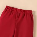 2pcs Baby Boy/Girl Colorblock Raglan Sleeve Sweatshirt & Sweatpants Set Burgundy image 5