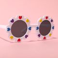 Toddler / Kid Heart Decor Floral Frame Glasses (With Glasses Case) White image 4