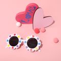 Toddler / Kid Heart Decor Floral Frame Glasses (With Glasses Case) White image 1