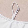 2Pcs Kid Girl Floral & Tropical Print Ruffle Two-Piece Swimsuit White image 4