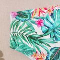 2Pcs Kid Girl Floral & Tropical Print Ruffle Two-Piece Swimsuit White image 5