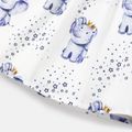 Baby Girl Allover Elephant & Star Print Flutter-sleeve Dress White image 5