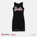 Barbie Mommy and Me 95% Cotton Fringe Trim Sleeveless T-shirt Dresses Black image 2