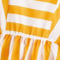 Mommy and Me Yellow Striped Ruffle Trim Short-sleeve A-line Dresses yellowwhite image 5