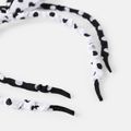 2Pcs Polka Dots Bow Headband for Girls Black/White image 2