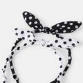 2Pcs Polka Dots Bow Headband for Girls Black/White image 3