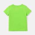Kid Girl/Boy Smile Face Graphic Short-sleeve Cotton Tee Green image 3