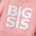 2pcs Baby Boy/Girl Long-sleeve Letter Print Sweatshirt & Sweatpants Set Pink image 3