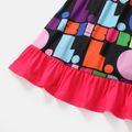 L.O.L. SURPRISE! Kid Girl Character Print Bowknot Design Colorblock Slip Dress Multi-color image 4
