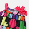 L.O.L. SURPRISE! Kid Girl Character Print Bowknot Design Colorblock Slip Dress Multi-color image 3
