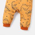 Naia™ Baby Boy Allover Dinosaur Print Short-sleeve Jumpsuit with Pocket Orangebrown image 4