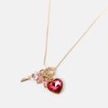 Kids Heart & Key & Bow Charm Necklace Multi-color image 3