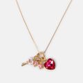 Kids Heart & Key & Bow Charm Necklace Multi-color image 1