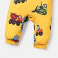 Baby Boy Allover Construction Vehicle Print Long-sleeve Naia Jumpsuit Yellow image 4