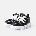 Toddler Breathable Mesh Panel Chunky Sneakers Black image 1