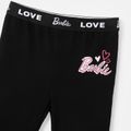 Barbie 2pcs Kid Girl Letter Print One Shoulder Long-sleeve Cotton Tee and Leggings Set Pink image 4