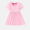 Barbie Toddler Girl Back Bowknot Design Cotton Short-sleeve Dress Light Pink image 4