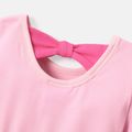 Barbie Toddler Girl Back Bowknot Design Cotton Short-sleeve Dress Light Pink image 2