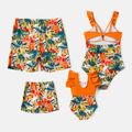 Look Familial Fleurs et plantes tropicales Tenues de famille assorties Maillots de bain Orange image 2