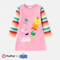 Peppa Pig Toddler Girl Striped Long-sleeve Cotton Dress Pink image 1