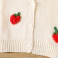 Baby Boy 3D Fruit Decor Button Front Long-sleeve Knitted Cardigan White image 5