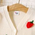 Baby Boy 3D Fruit Decor Button Front Long-sleeve Knitted Cardigan White image 3