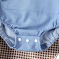 Baby Boy/Girl Solid Imitation Denim Long-sleeve Hooded Romper Blue image 5