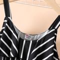Kid Girl Stripe Flounce Slip Jumpsuits Black image 3
